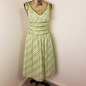 Green & White Polka Dot Summer Dress